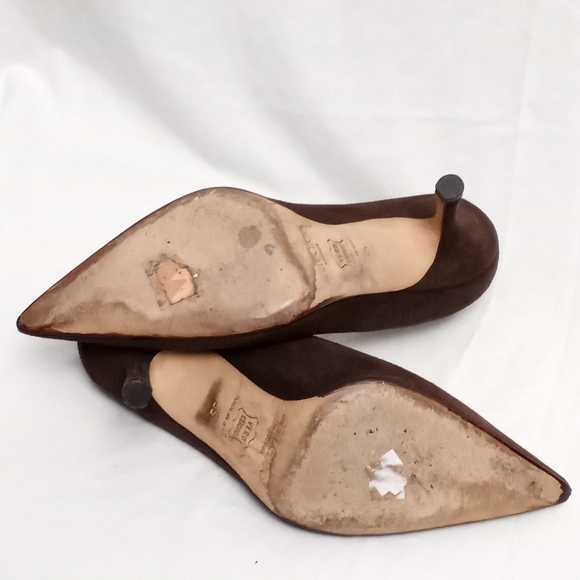 JIMMY CHOO Brown Suede Heels - Picture 6 of 9